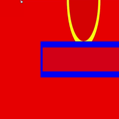 I then wanted to try out a circle and a rectangle, which I thought would kill any sense of 3D to it, but I feel like it looks like the circle is jumping forward and backward through the rectangle. I'm not sure if I've just been looking at this for too long though.